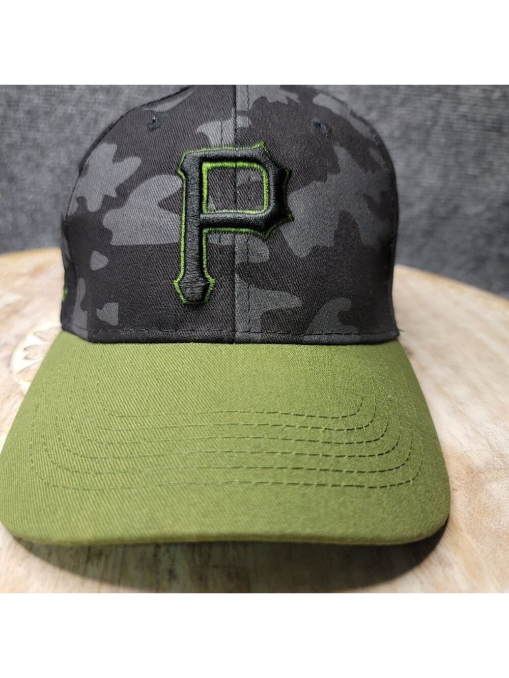 AT&T Sportsnet Pittsburgh Pirates Memorial Day Baseball Cap Hat Camo Green